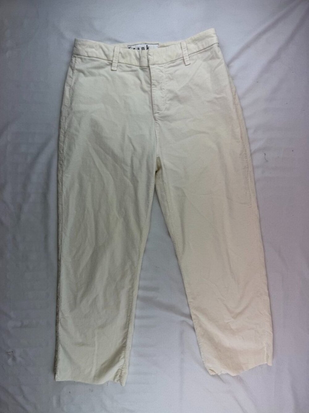 Frank & Eileen Pants Kinsale Straight Crop Light Micro Corduroy OFF WHITE 8 - Picture 2 of 8